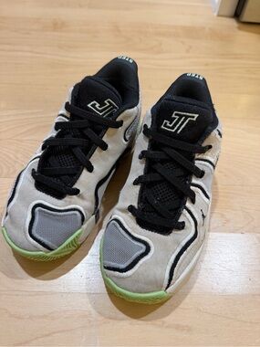 Jason Tatum’s Jordan Black and Cream Athletic Sneakers with Lime Accents